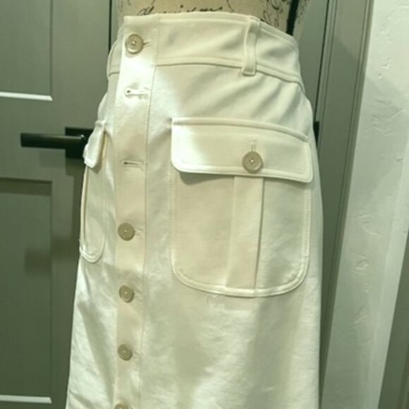 Loft Button-Down White A-Line Skirt-SIZE 6-NWT - Picture 2 of 9